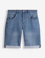 Jeansshorts - Fixierter Beinumschlag - blau
