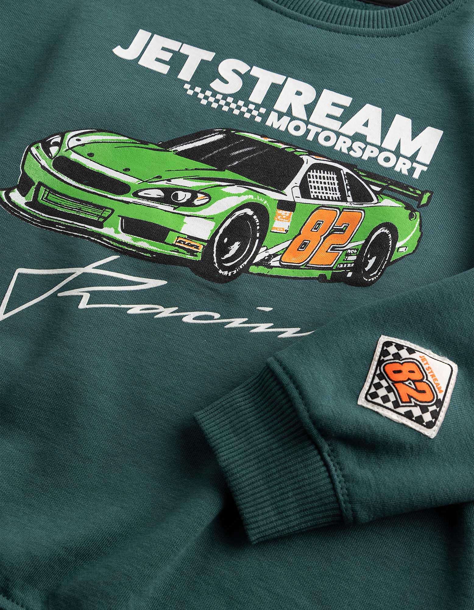 Sweatshirt - Print - Donkergroen