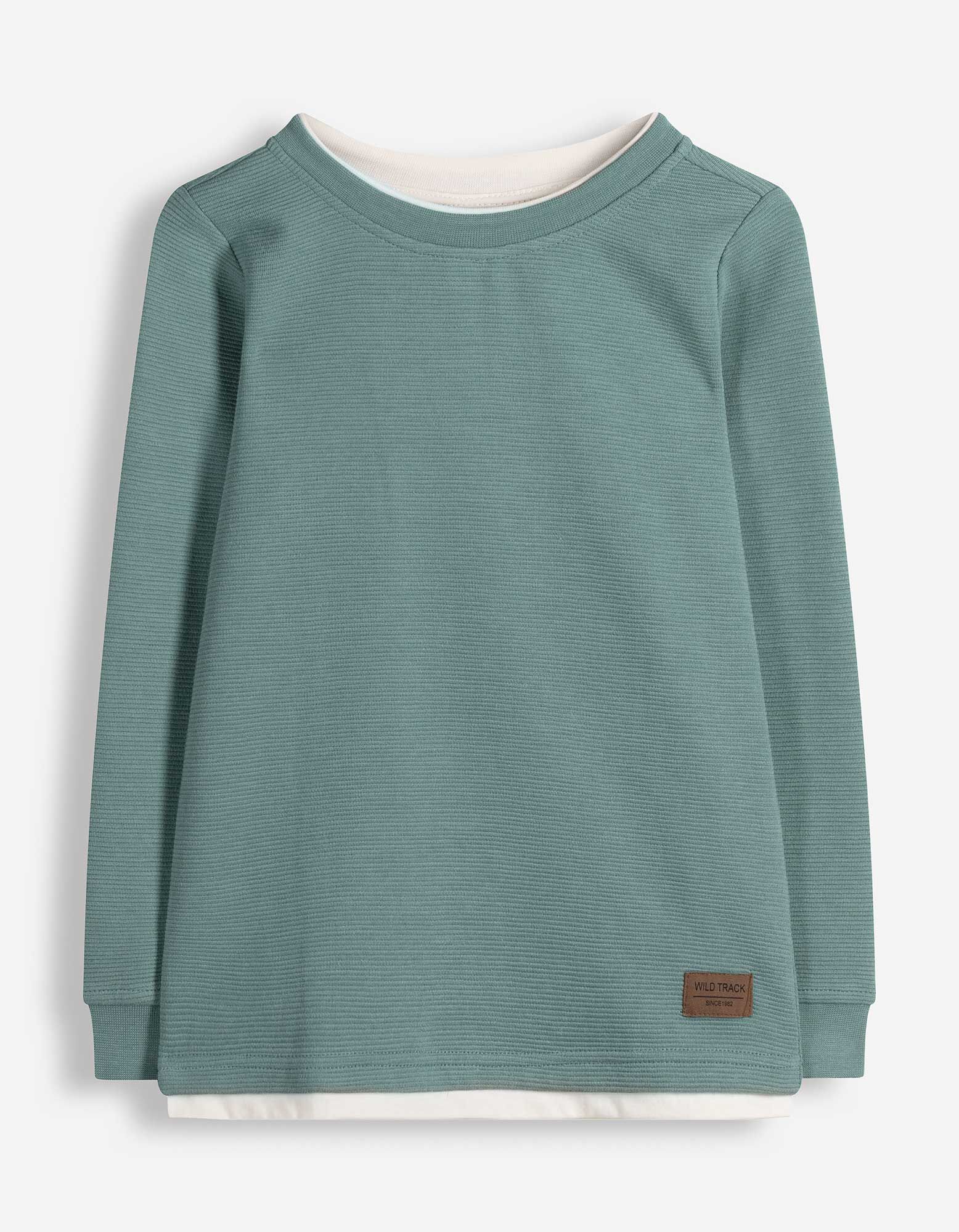 Sweatshirt - Labelpatch - Gr&uuml;n