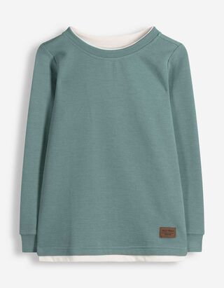 Sweatshirt - Labelpatch - Gr&uuml;n