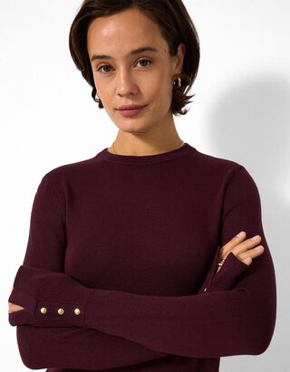 Strickpullover - Zierkn&ouml;pfe - Lila
