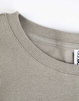 Shirt - Mouwen met volants - lichtgrijs