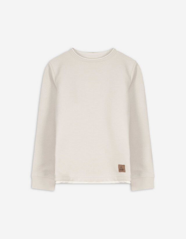 Langarmshirt - Labelpatch - beige