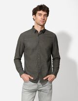 Camicia - Misto lino - verde scuro