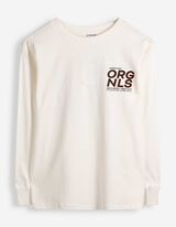 T-shirt &agrave; manches longues - Coupe oversize - Blanc cass&eacute;