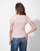 T-Shirt - Muschelsaum - lila