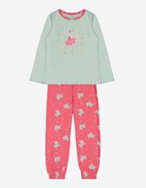 Mädchen Pyjama Set aus Langarmshirt und Hose - Allover-Print