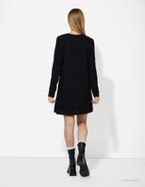 sukienka - miękki materiał - czarny