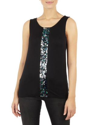 Damen Top mit Pailletten-Besatz