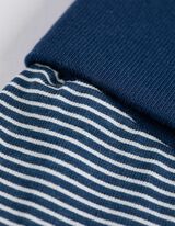 Komplet odela dugih rukava, pantalona, majica, rompera i bib-a  - Šareni print - svetlo-plava