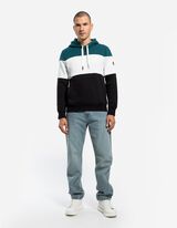 Hoodie - Color-Blocking - t&uuml;rkis