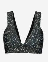 Top bikini - Motivo a pois - nero