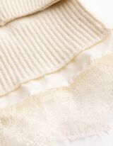Pullover - Spitzenbesatz - Off-White