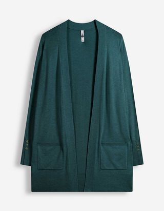 Longcardigan - Feinstrick - Petrol
