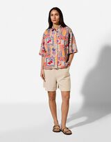 Bluse - Leinen-Mix - Beige