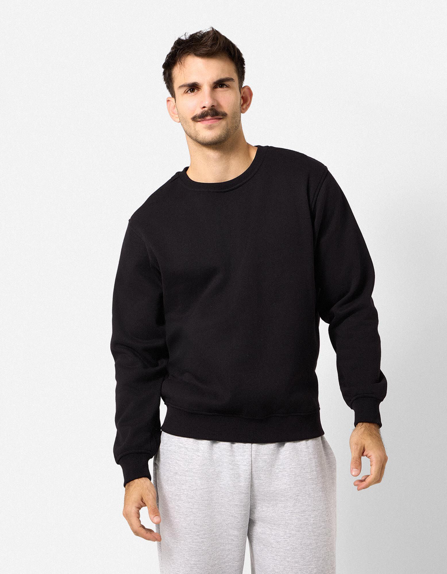 Sweatshirt - Relax Pasvorm - Zwart