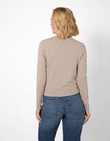 Strickjacke - Knopfleiste - Beige