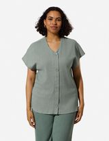 Blusenshirt - Knopfleiste - Petrol