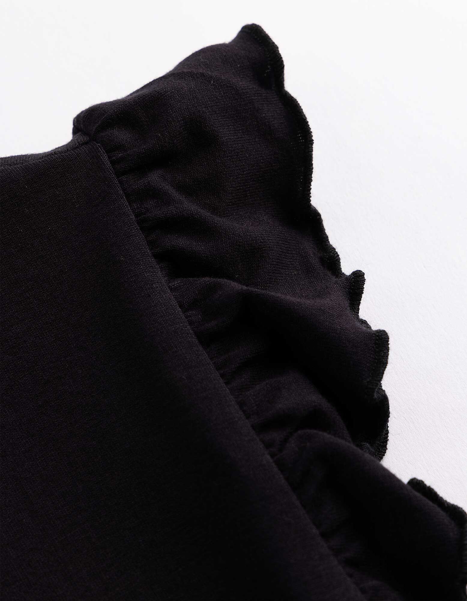 Top - Volants - Schwarz