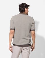 Poloshirt - Allover-Muster - hellbraun