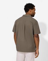 Overhemd - Seersucker - donkergroen