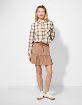 Bluse - Karomuster - hellbraun