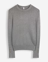 Strickpullover - Zierkn&ouml;pfe - Grau