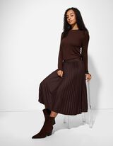 Gonna a pieghe -  Pieghe - marrone scuro