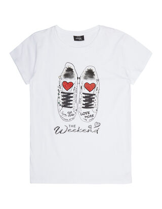 M&auml;dchen T-Shirt mit Print und Ziersteinen