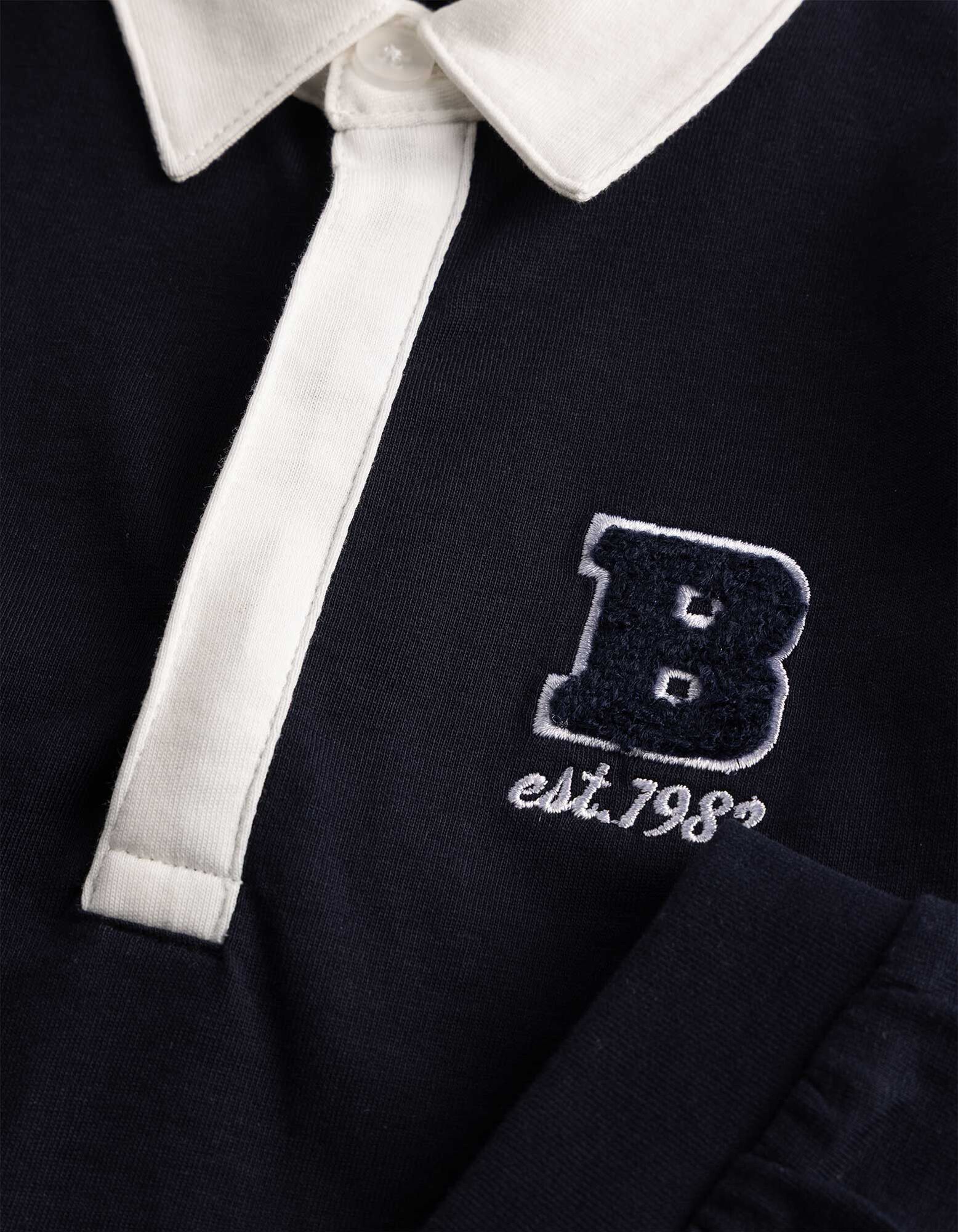 Poloshirt - Applikation - Dunkelblau
