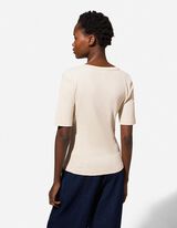 Majica kratkih rukava - rebrasti materijal - bela