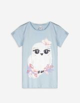 T-shirt - Glitterprint - lichtblauw