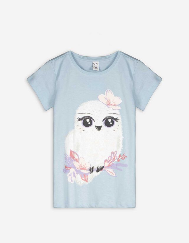 T-shirt - Glitterprint - lichtblauw