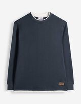 Longsleeve - met structuur - Donkerblauw
