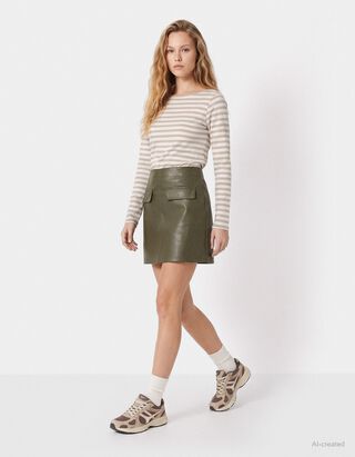 Langarmshirt - Streifen - Grau