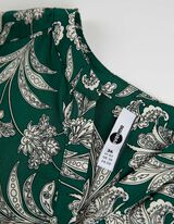 Bluză - Imprimeu floral - Verde inchis