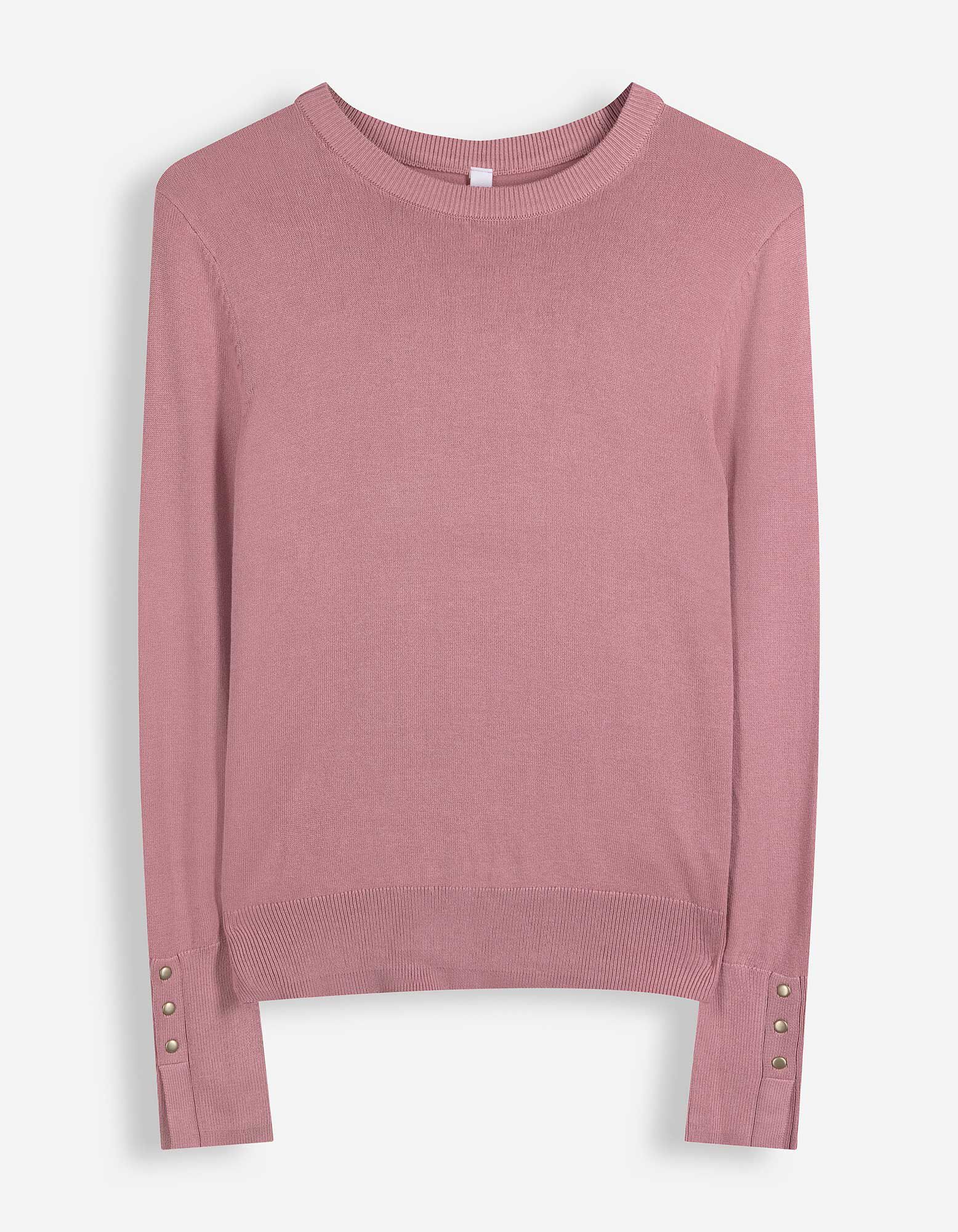 Strickpullover - Zierkn&ouml;pfe - Pink