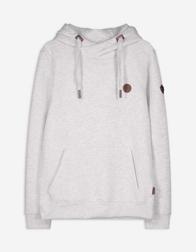 bluza z kapturem - kieszeń kangurka - jasny szary