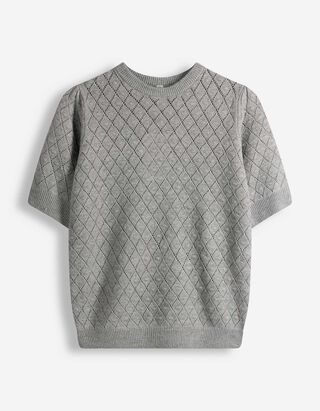 Pullover - Kurze &Auml;rmel - grau