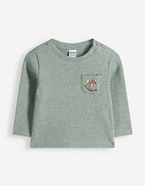 Longsleeve - Wafelstructuur - Petrolblauw