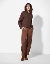 Pulover - Me&scaron;anica bombaža - temno rjava