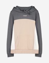 bluza z kapturem - Blokowanie kolorów - ciemny szary
