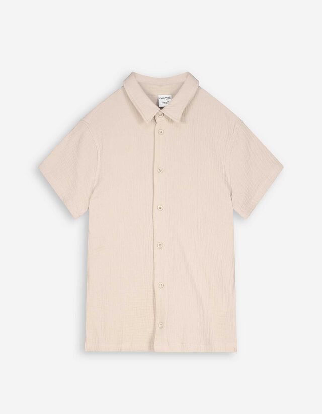 Camicia blusata - Mussola - beige