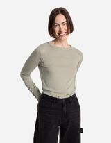 koszulka z długim rękawem - z domieszką wiskozy - jasny zielony