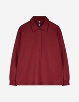 Pullover - Baumwoll-Mix - dunkelrot