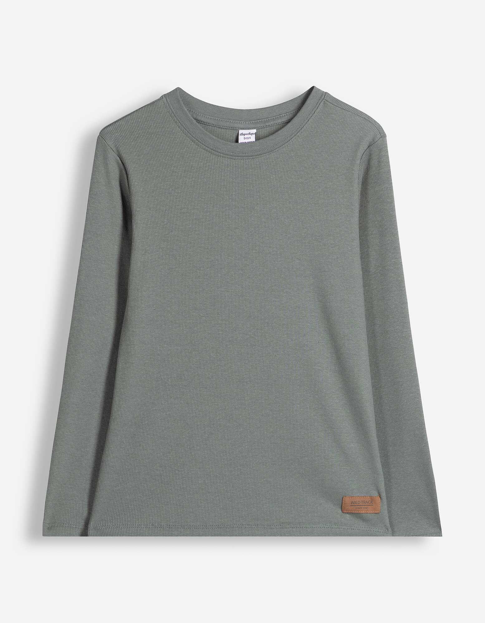 Langarmshirt - Feinripp - Dunkelgr&uuml;n