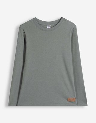 Langarmshirt - Feinripp - Dunkelgr&uuml;n