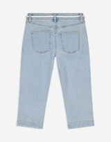 Kapri pantalone - Pertlanje - svetlo-plava