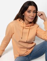 Pulover s kapuco - Kengurujski žep - oranzna