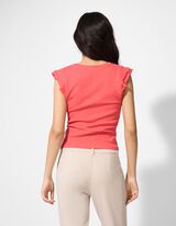 Majica na bretele - Volani - svetlo-crvena